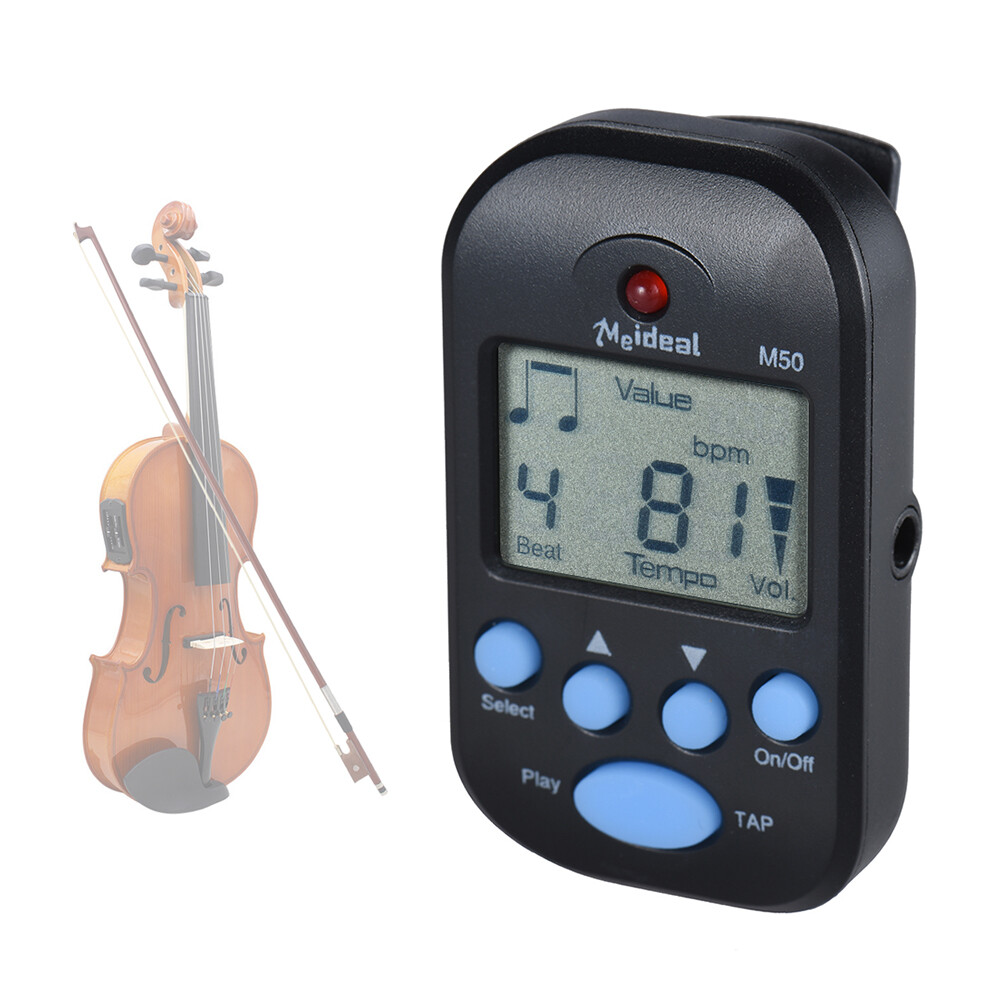 Clip on Digital Metronome Multifunctional Beat Tempo Built-in Tap Function M9B7