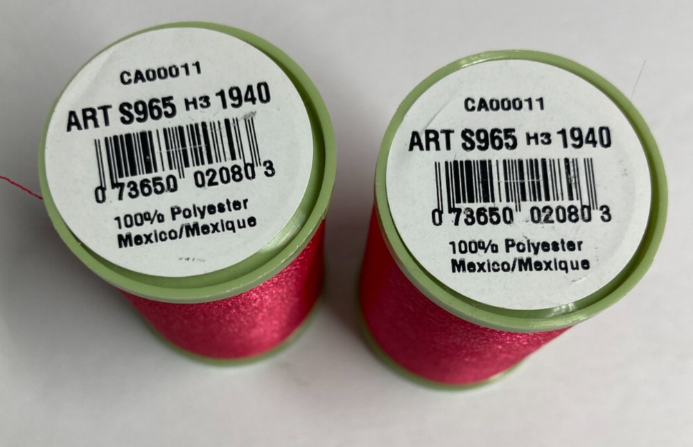 Coats & Clark Thread Pink Machine Embroidery Polyester S965 600 Yds x 2 Spools