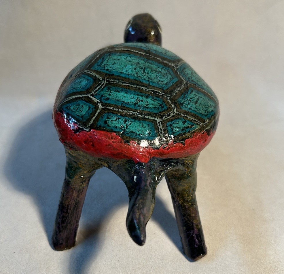 VTG Mixed Materials Handmade Turtle Figurine