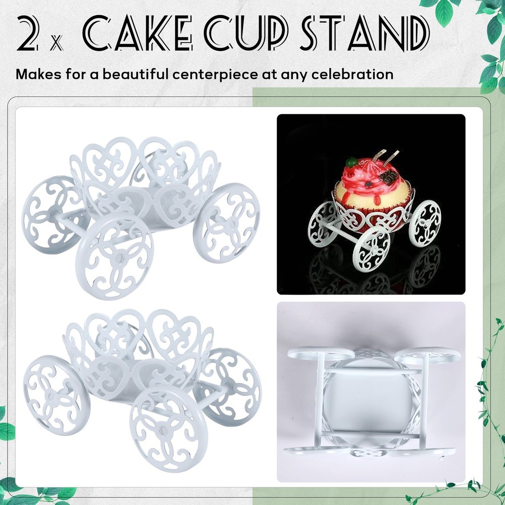 2-Pack Single Princess Carriage Cupcake Stand Holder Display U7M86025