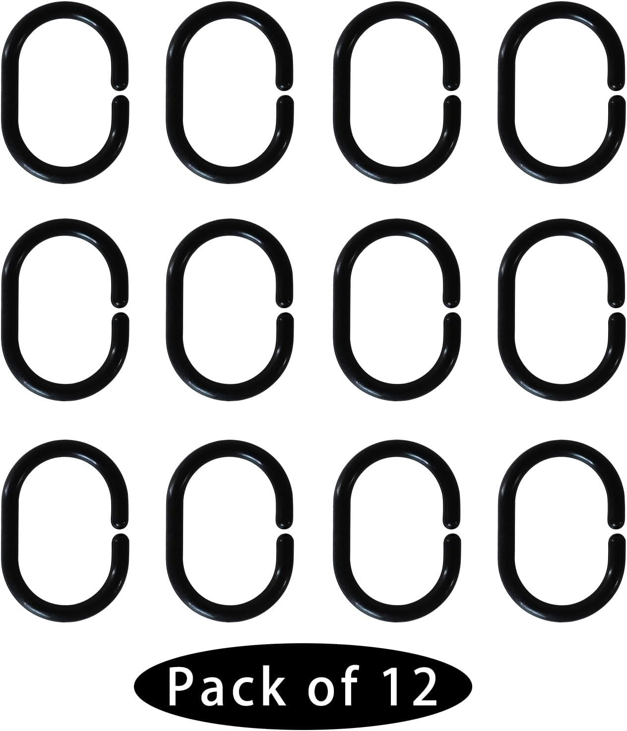 Plastic Shower Curtain Hooks C Shape Shower Curtain Rings for Bathroom Shower Ro