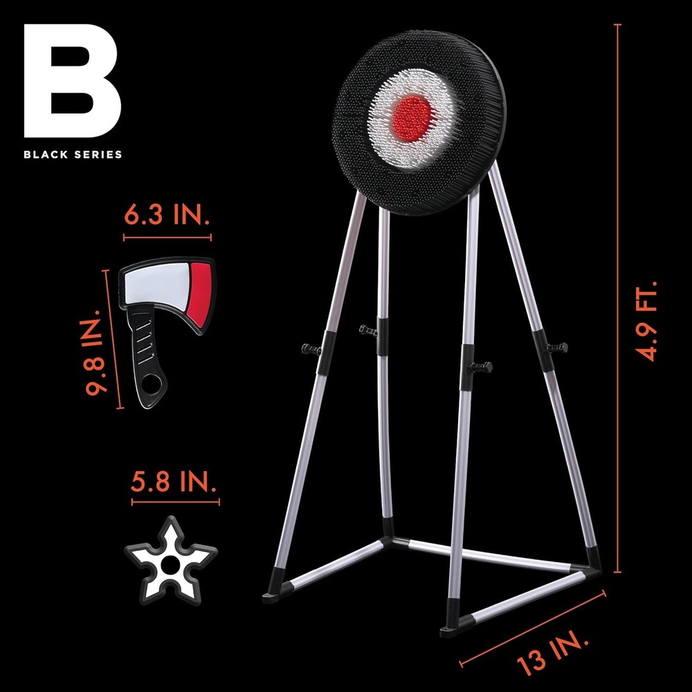 Axe Throwing Target Set, Includes 3 Throwing Axes & Bristle Target, Blunted Edge