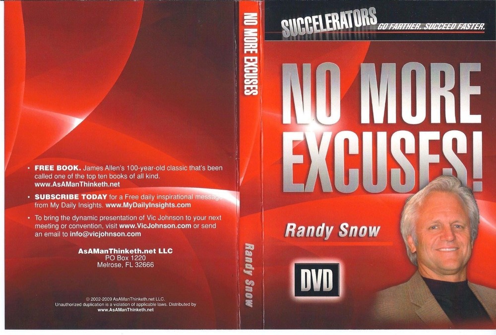 Succelerators - Now More Excuses by Randy Snow - DVD