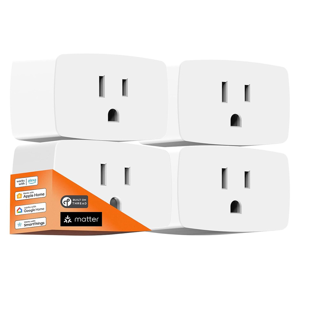 Onvis Matter Thread Smart Plug Mini Outlet 15A Works with Apple Home 4Pk