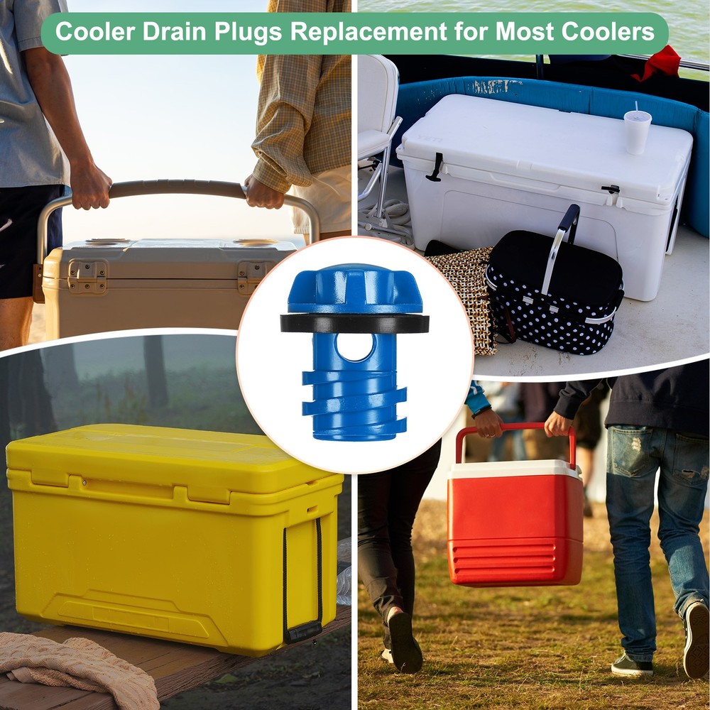 2-Pack Cooler Drain Plug Replacement for RTIC for Igloo Coolers [Blue]