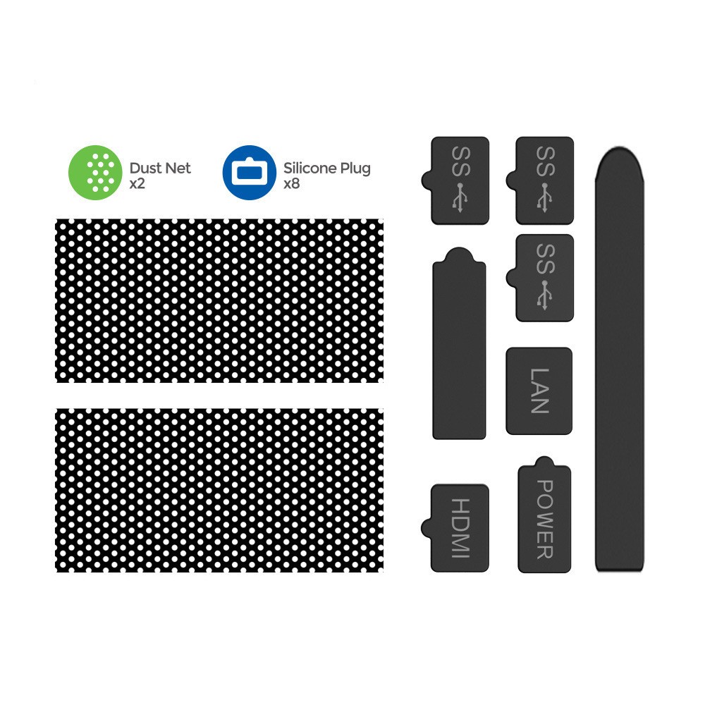 1Set Net+Silicone Plug Kit Dustproof Suit Mesh Filter For Xbox Series X Console