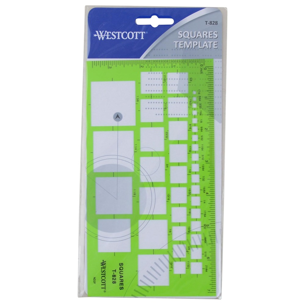 Westcott T-828 Technical Squares Drawing and Drafting Template, Plastic Templ...