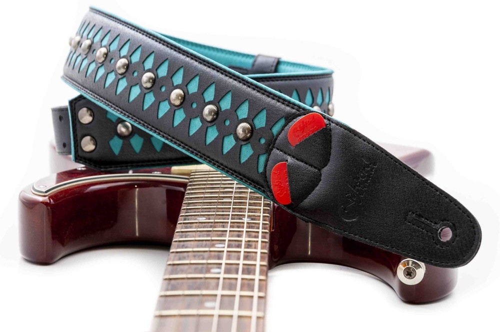 RightOn! Armour Design Guitar Strap; Teal