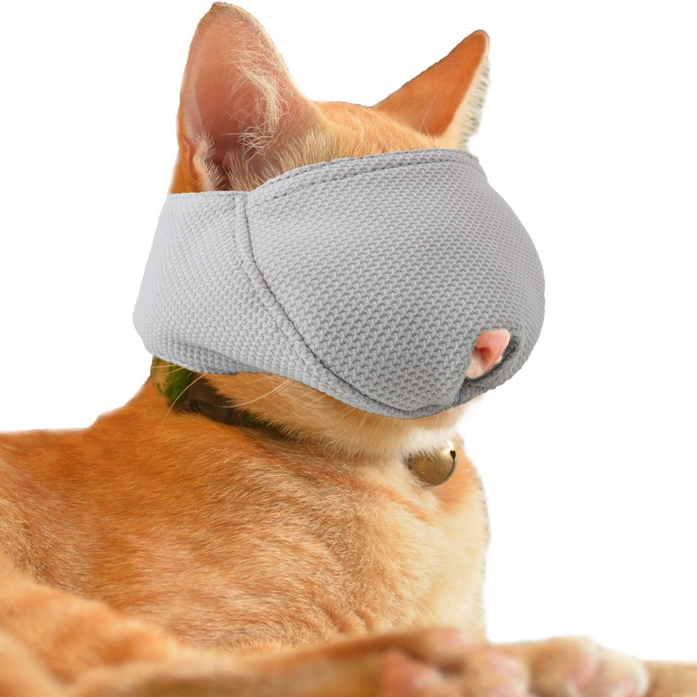 Cat Muzzle with Breathable Mesh, Cat Mouth Guard Muzzle for Prevent Biting Ch...