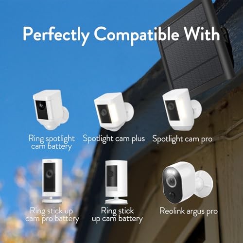 2-Pack 8W Solar Panel for Ring Camera, IP65 Waterproof 2-pack 8w solar panel