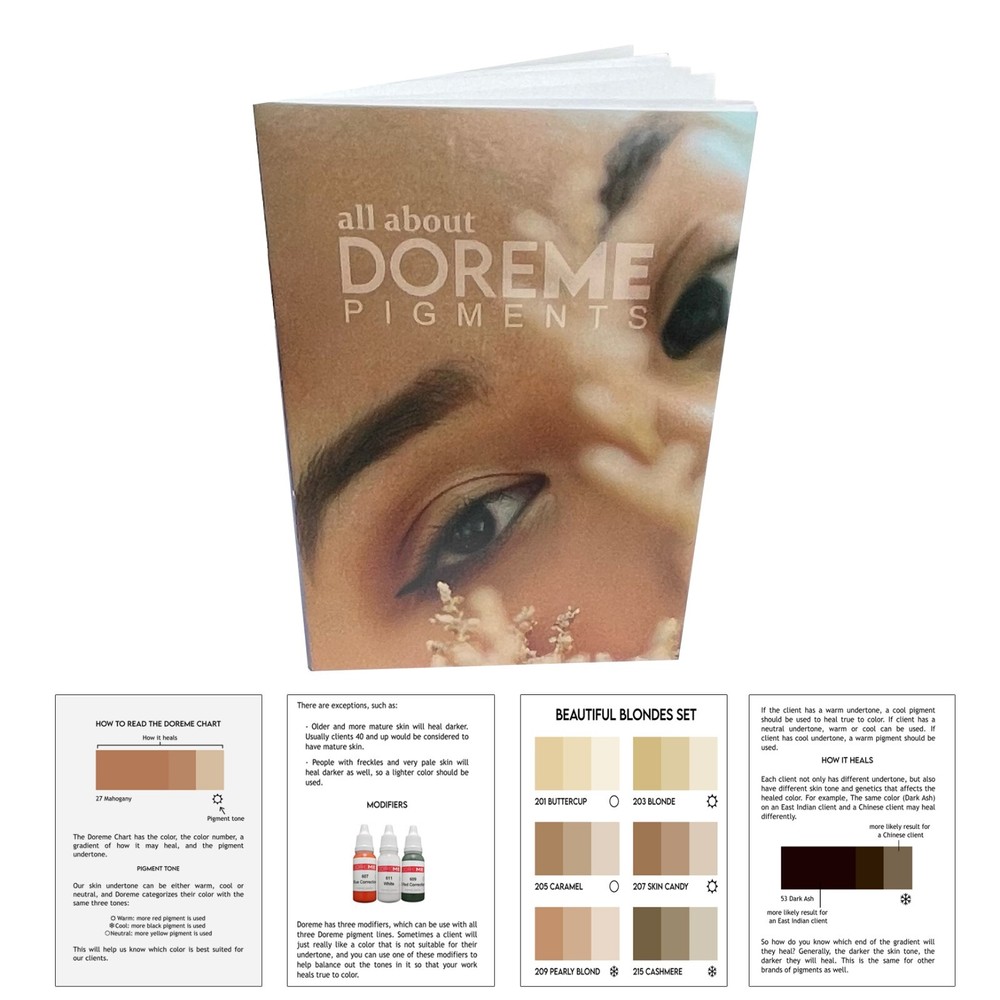 Doreme Bodacious Brunettes Permanent Makeup Pigment Set Liquid Kit Microblading