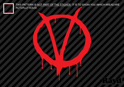 (2x) V FOR VENDETTA Sticker Die Cut Decal occupy