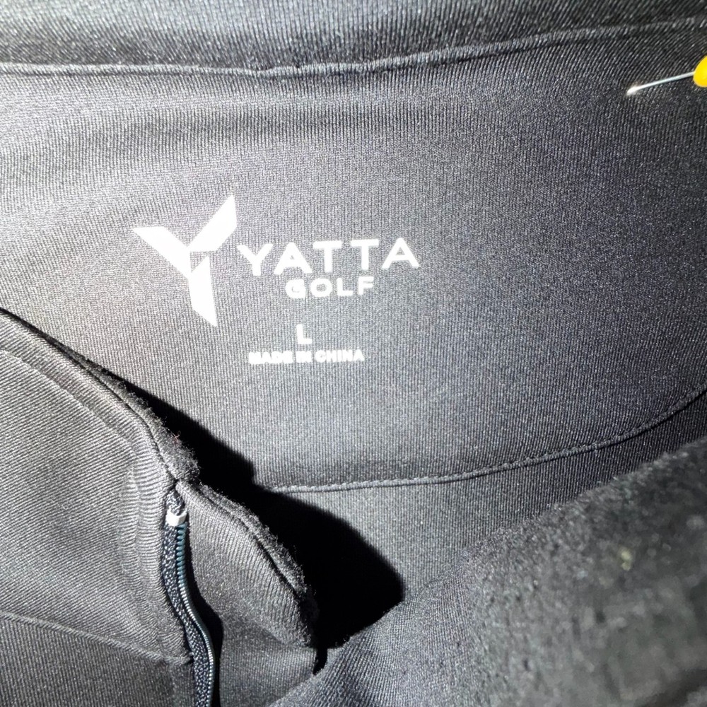 Yatta Golf Quarter Zip Pullover Mens Large Black Excellent Performance Stretch