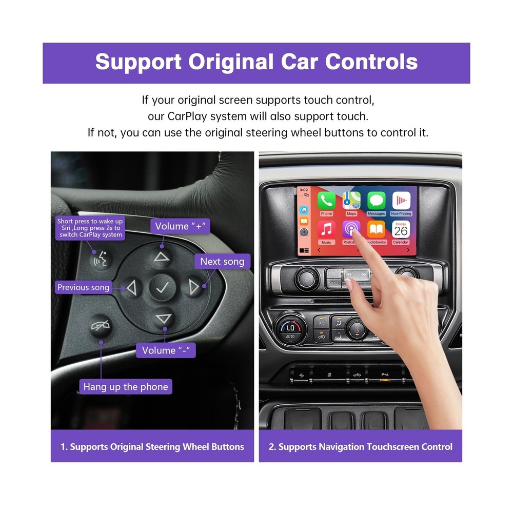NINETOM 2026 Upgraded Wireless CarPlay & Android Auto Retrofit Module Compati...