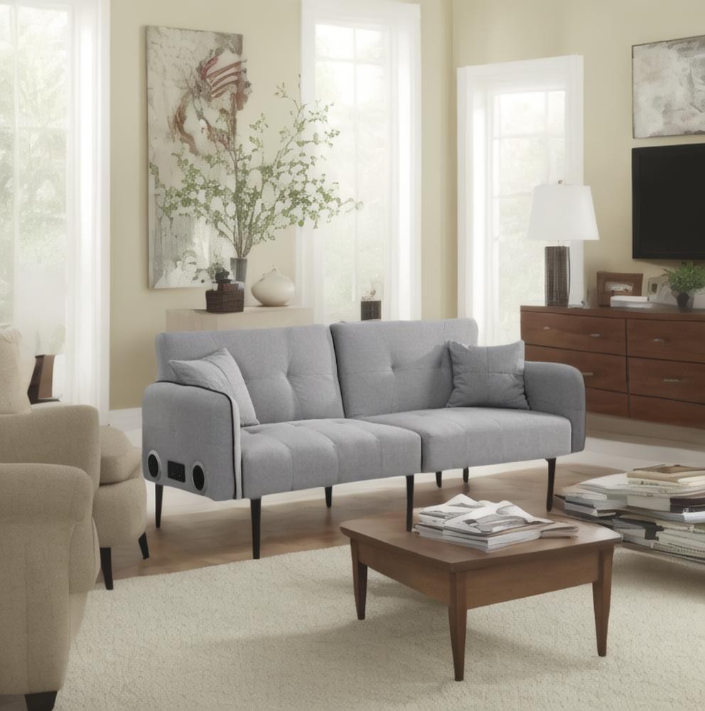 Folding Ottoman Sofa Bed with stereo (Gray)|Gray