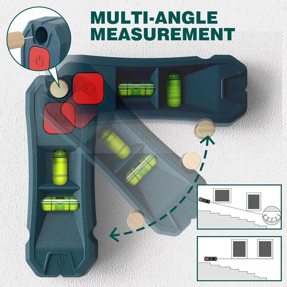 Magnetic Stud Finder with Laser Level Horizontal,Vertical Bubble Stud FinderTool