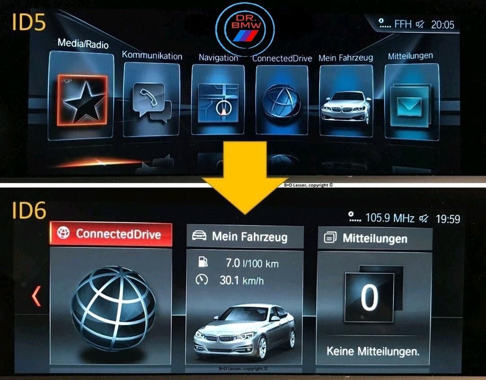 BMW NBT EVO iD5 to iD6 Coding via ENET Cable