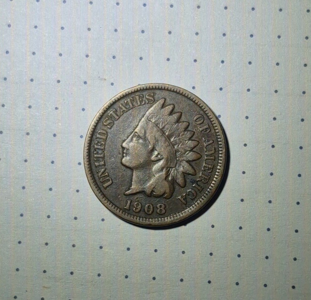 1908 INDIAN CENT -  SHARP DETAILS  - VERY RARE IN THIS CONDITION  - AU