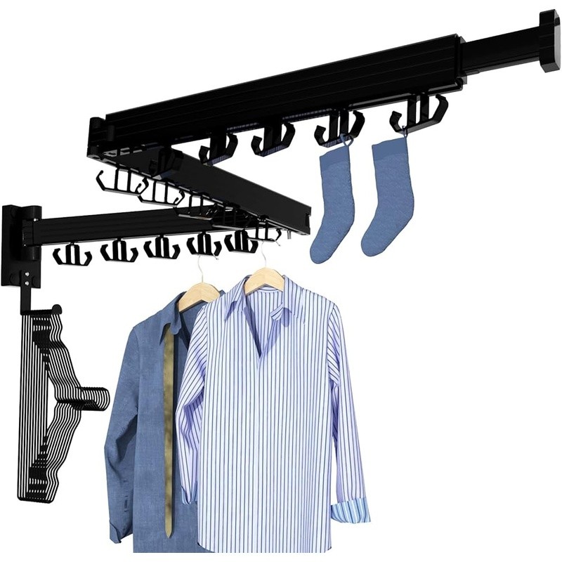 Wall Mounted Drying Rack Space Saving Tri-Fold Design Sturdy Easy Installation