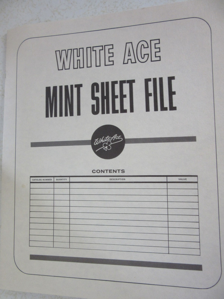 White Ace Standard Mint Sheet File - 10" x 12" Used but Great Condition