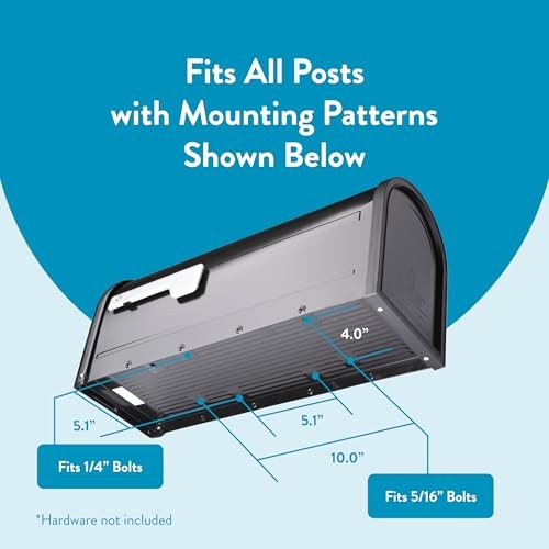 Architectural Mailboxes Chadwick Galvanized Steel Post Mount Medium, Black