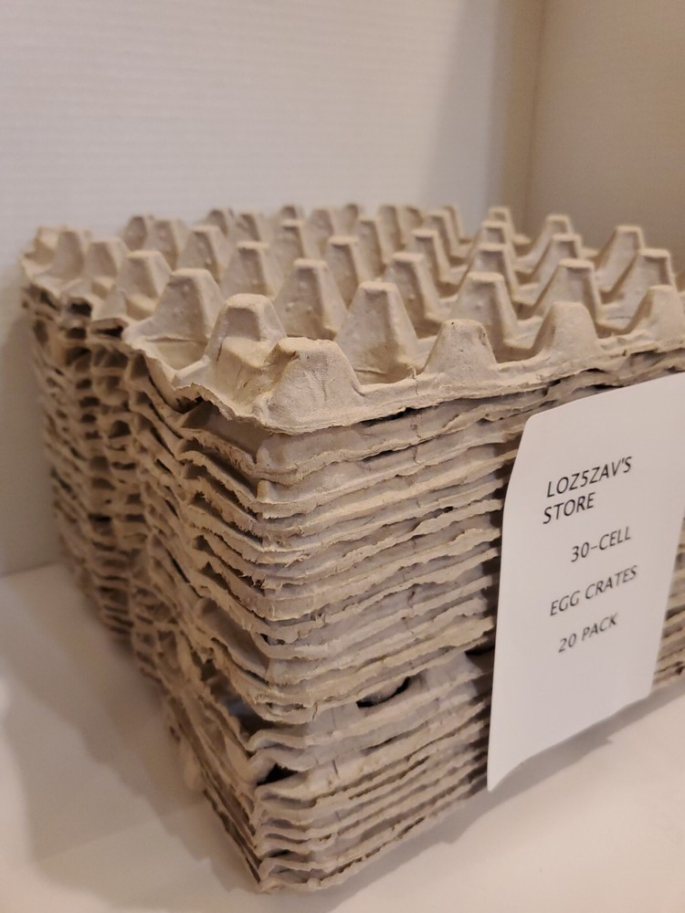 30-Cell Stackable Egg Crates, Pulp Fiber 20pack, Cartones de huevo