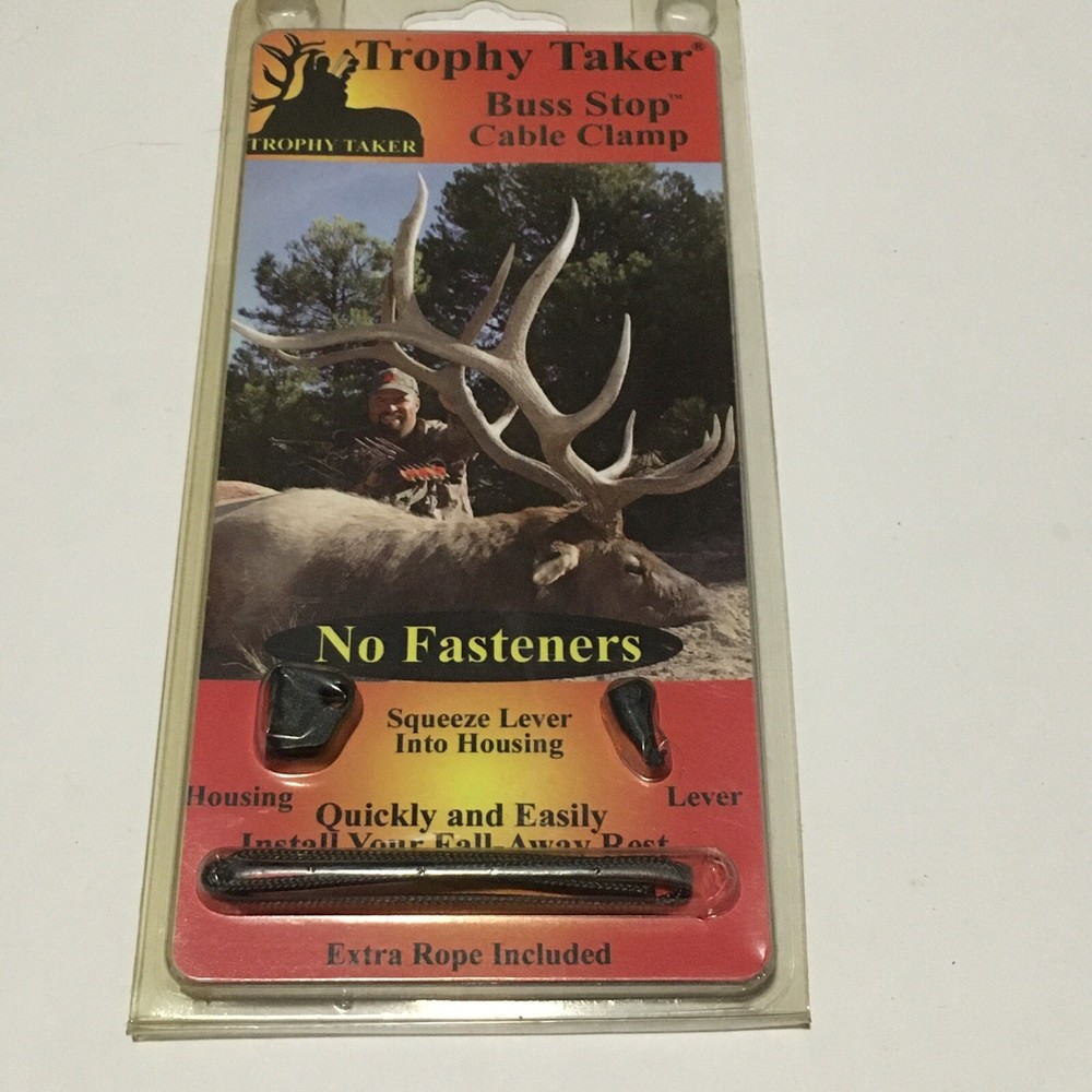 Trophy Taker Buss Stop Cable Clamp Brand New Sealed