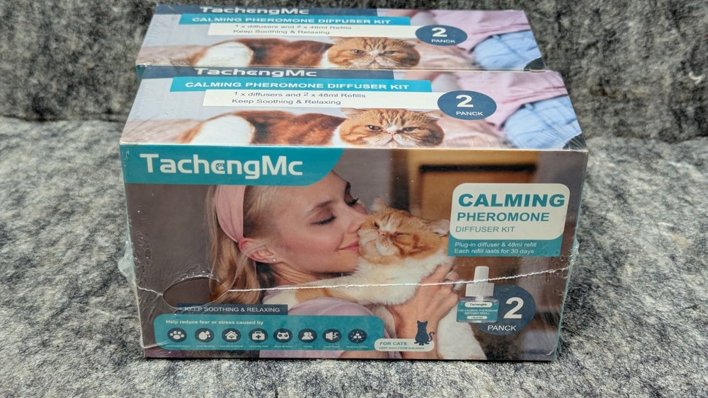 4 Pack TachengMc Cat Calming Diffuser, Cat Pheromones 2 Diffuser + 4 Refill 48ml