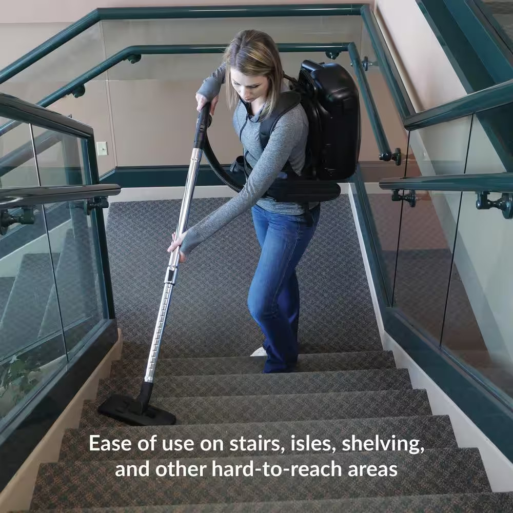 Commercial 8Qt Ergo Backpack Vacuum & Blower Multisurface Accessory Bundle