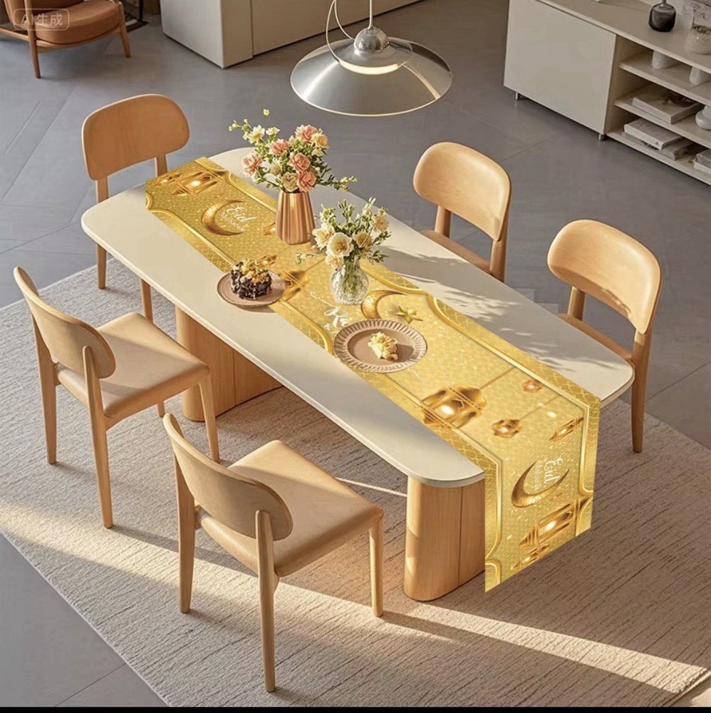 Ramadan Islamic Festival Banner Rectangle Table  Runner 100% Polyester Digital