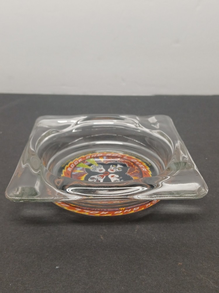 VTG Kiss Glass Ashtray Rock And Roll Over 2005 USA