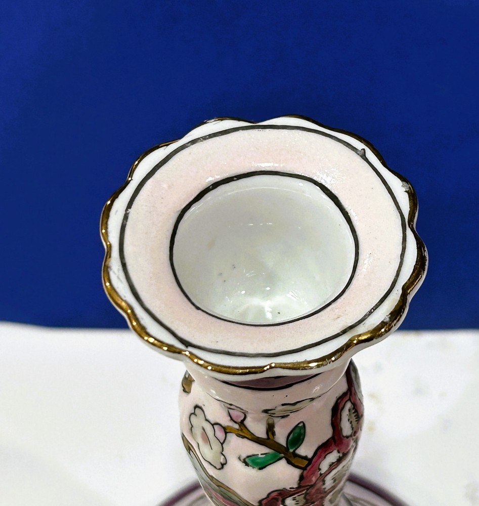 Candlestick Holders Porcelain Embossed 7"