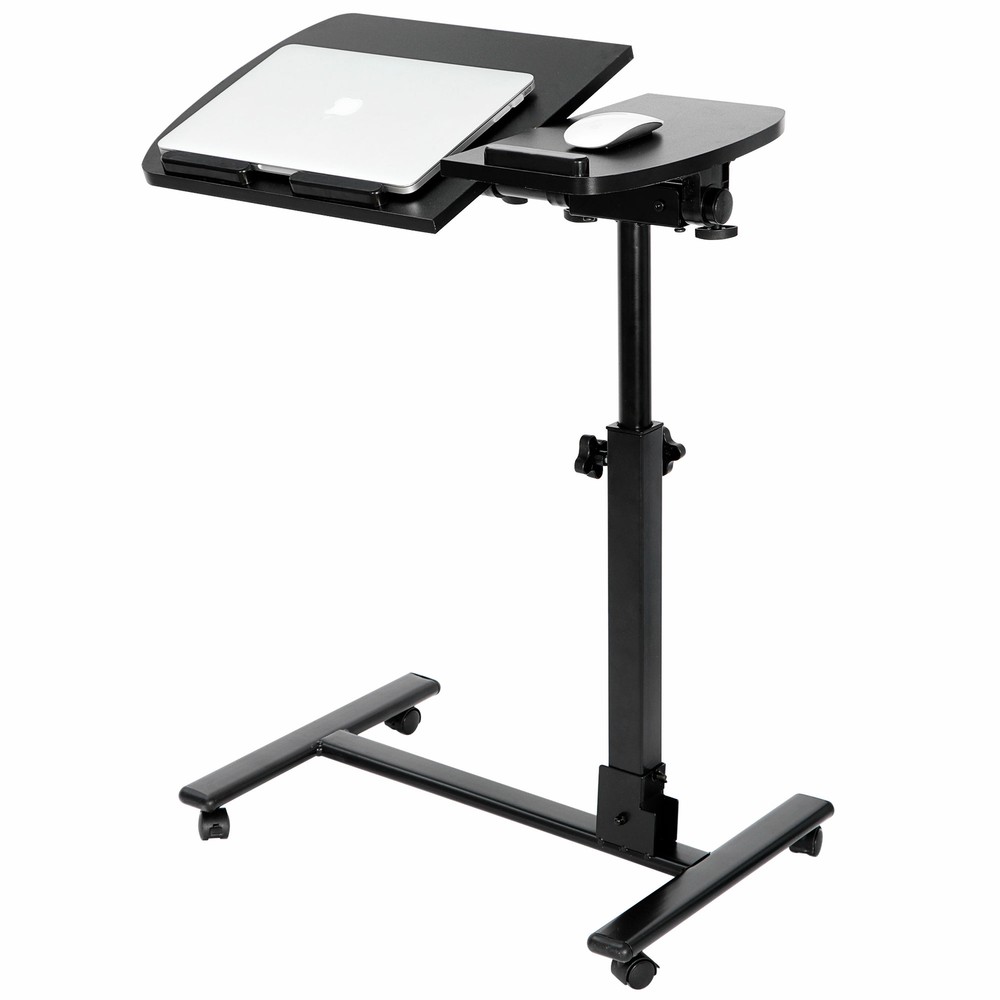 Angle Rolling Laptop Desk Table W/ Casters Notebook Stand Height Adjustable