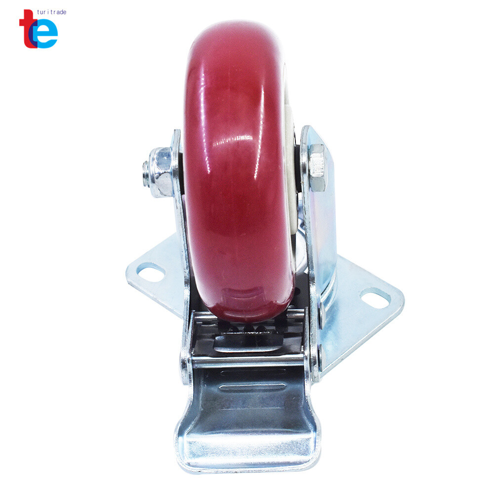 4 Pack 4 Inches Caster Wheels Locking Casters with Brake Swivel Plate Castors