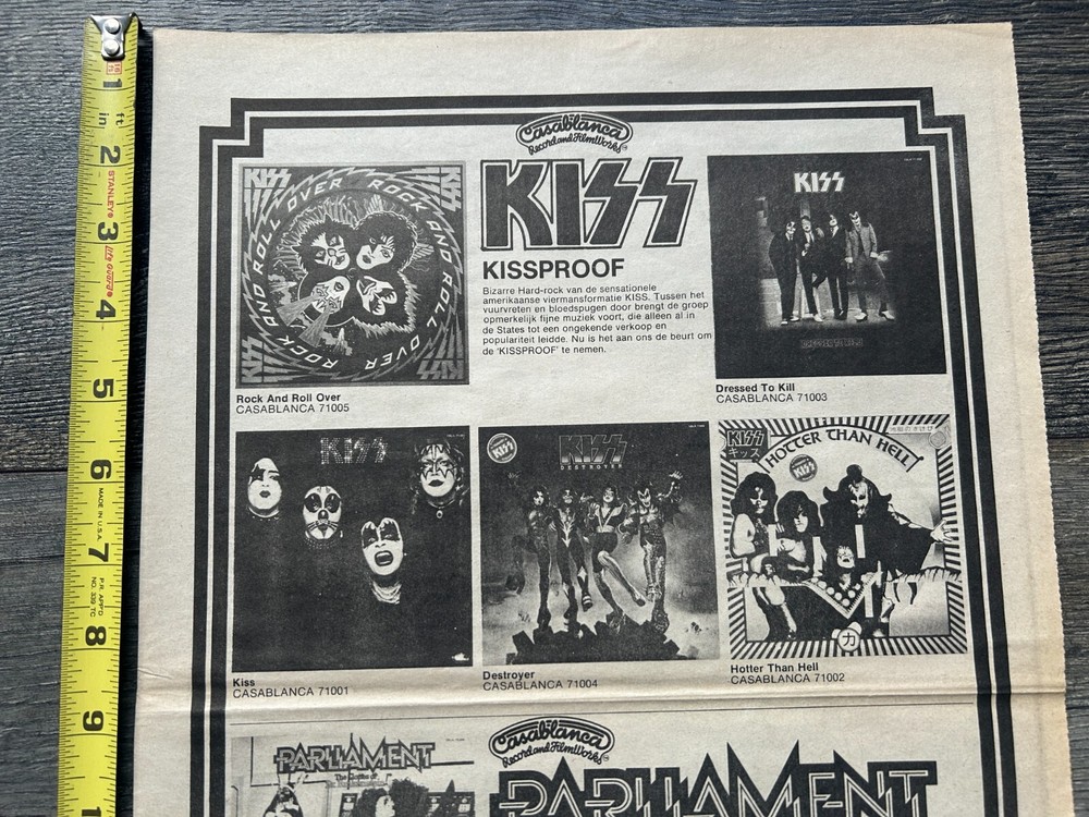 KISS Ad Advert Mini Poster Rock And Roll Over Holland 11x17 Vintage Kiss Aucoin