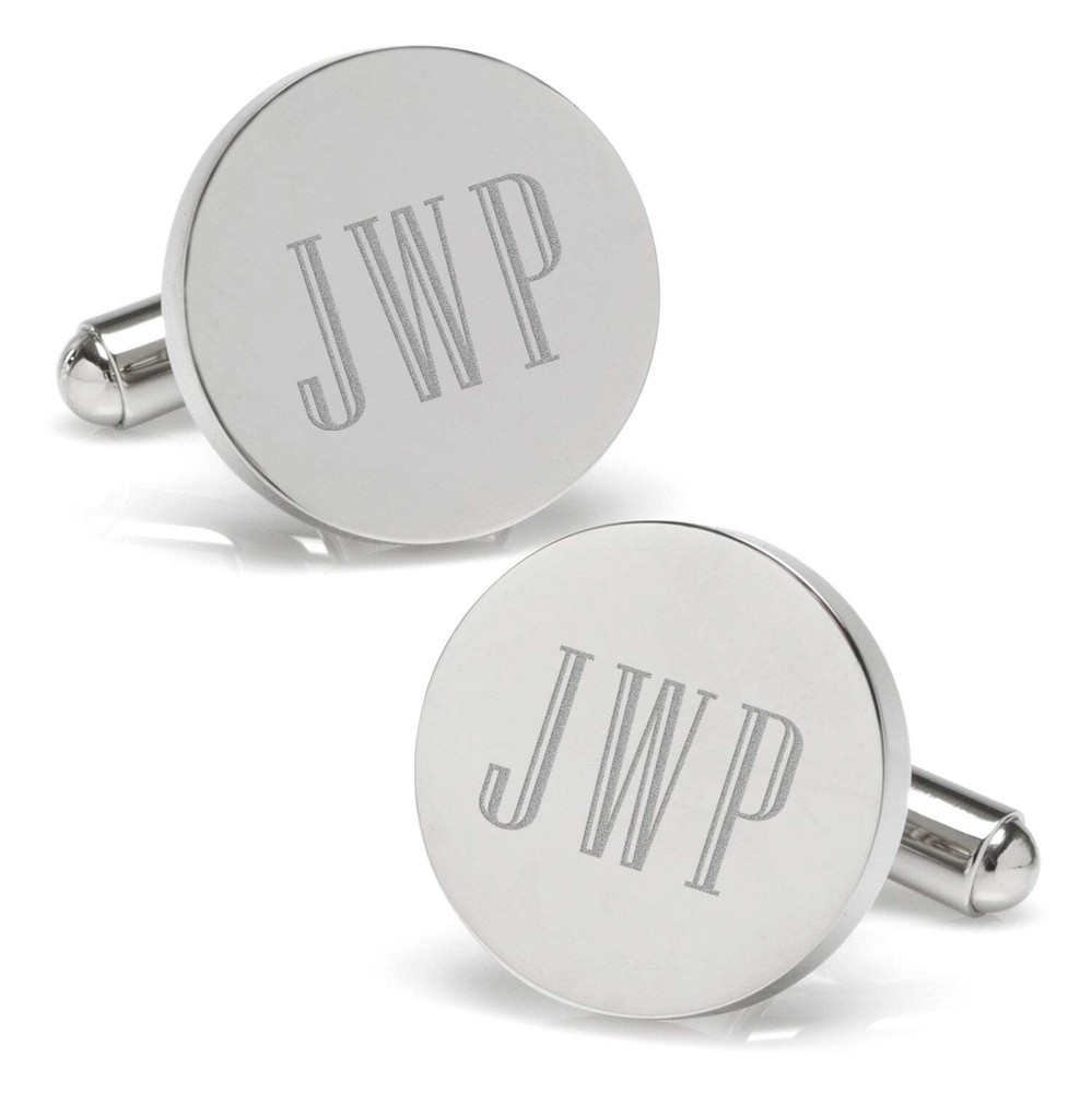Stainless Steel Round Infinity Engravable Cufflinks