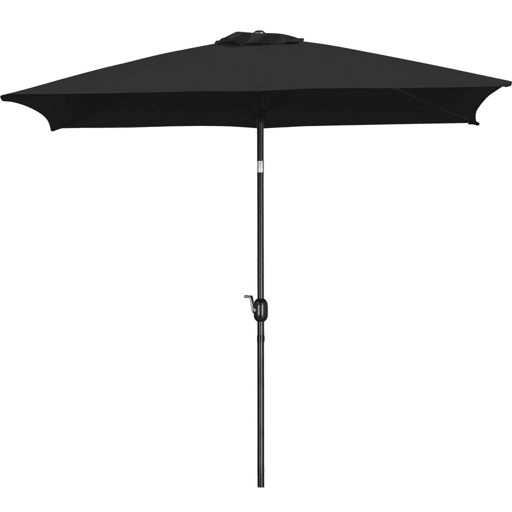 Outdoor Rectangular Patio Umbrella W/ Adjustable Canopy Black
