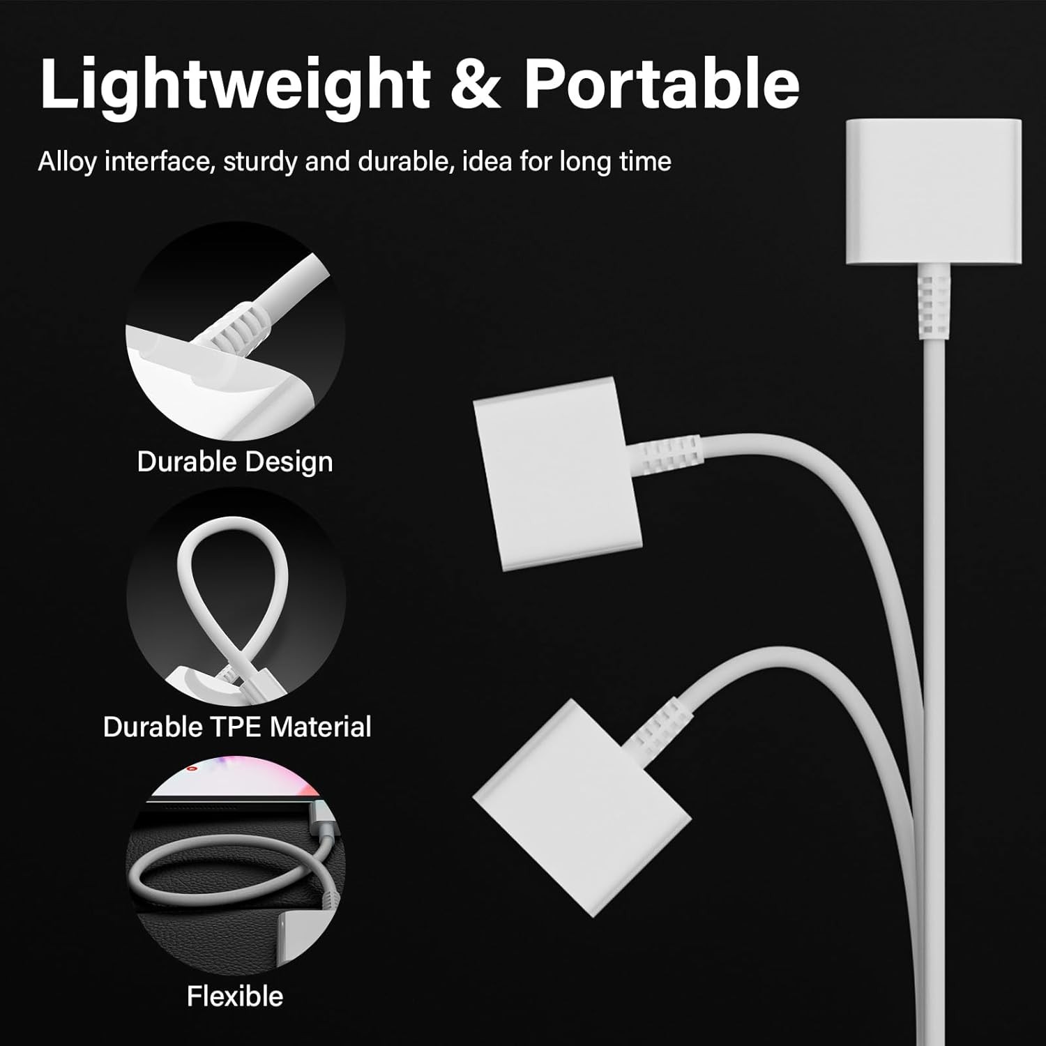 USB C to 30 Pin Female Adapter for iPhone 16, 1 Pack, White/USB-C 30Pin