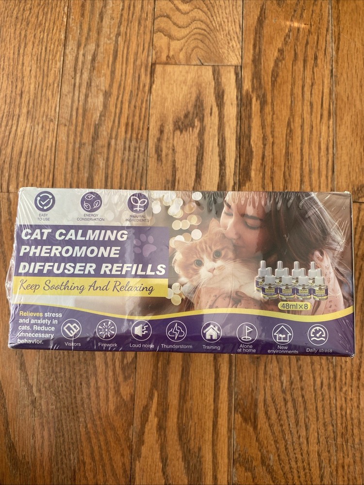 Cat Pheromone Calming Diffuser Refills- 48 ml X 8 - Natural Ingredients