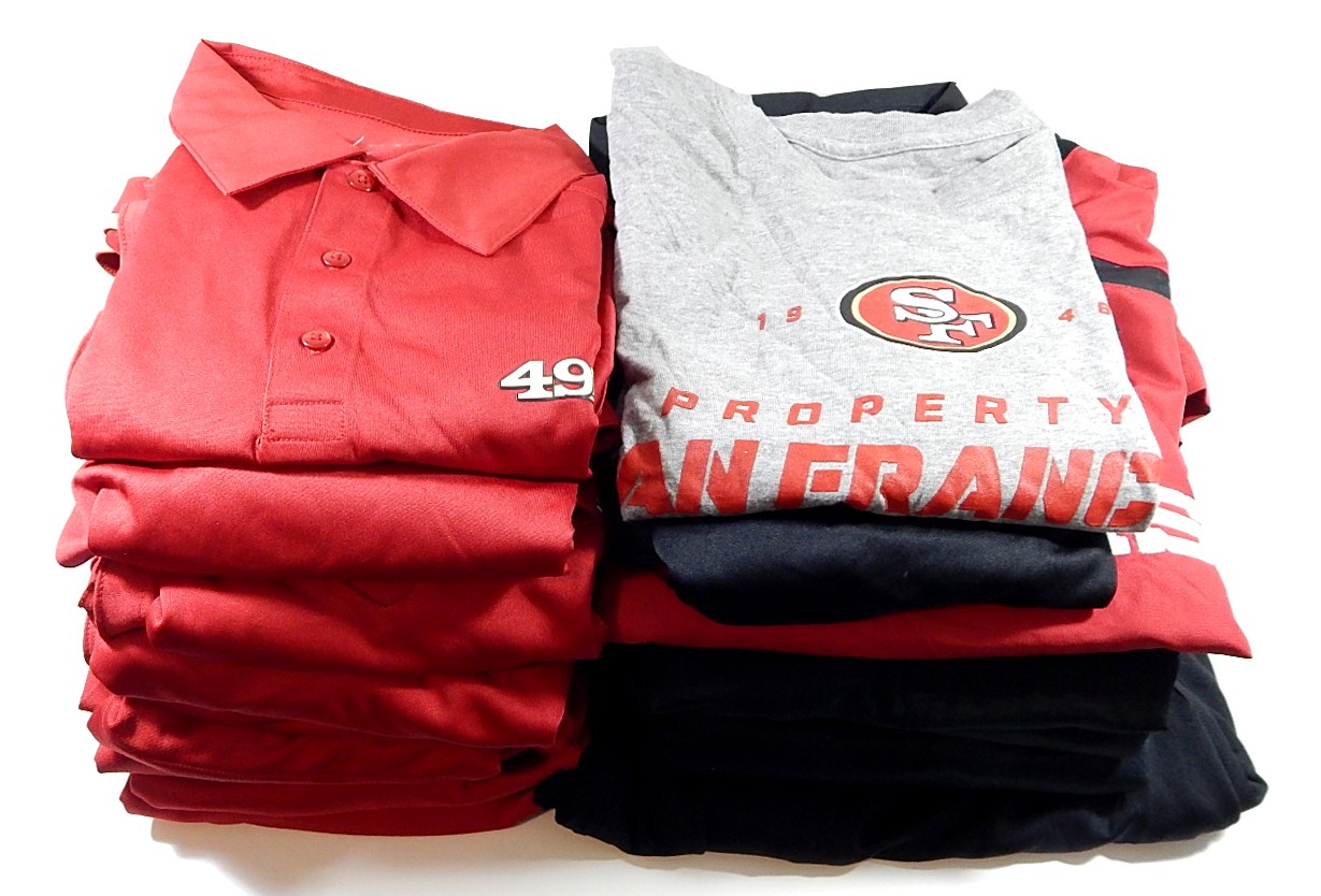 Lot of (19) San Francisco 49'ers Team Issued Golf Shirts Pants Jacket Nike L-3XL