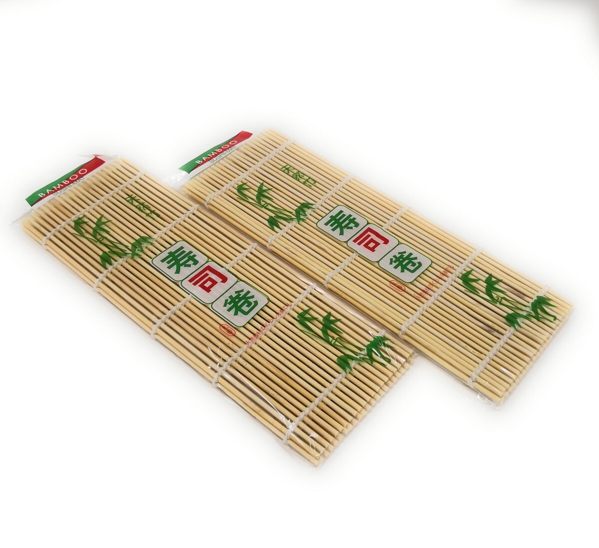 Natural Bamboo Sushi Making Rolling Mat 9.5" x 9.5" (Pack of 2)