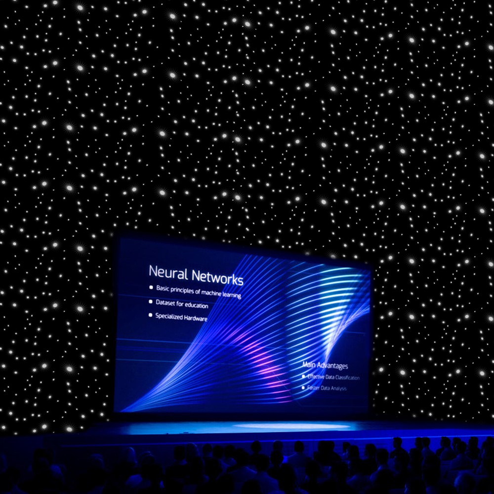 LED Stage Star Sky Backdrop Background Stage Curtain Wall Mounted w/ Controller