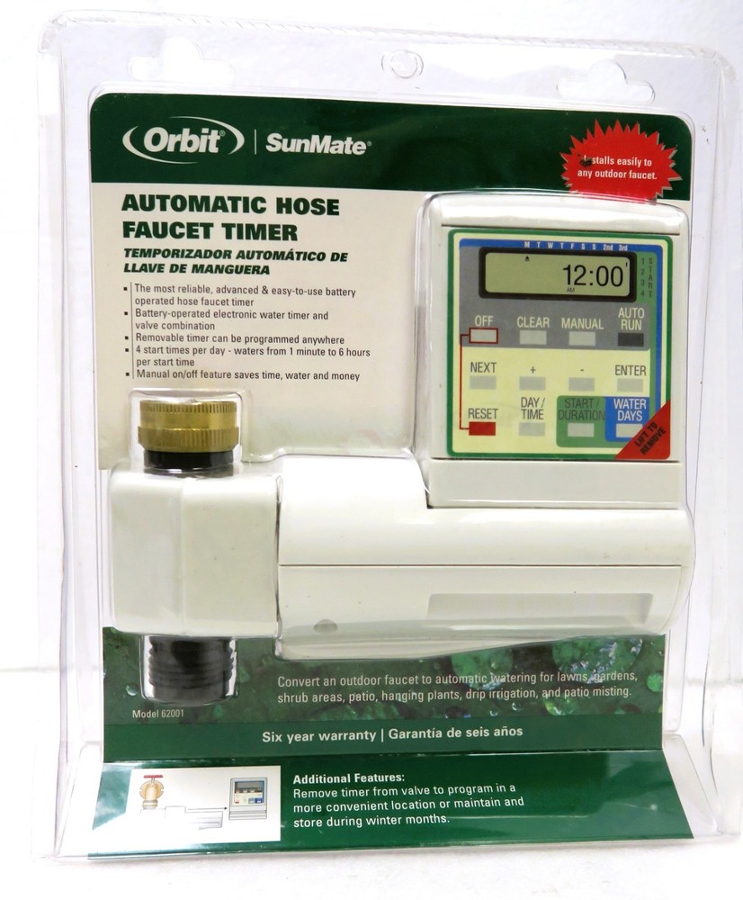 Orbit Sunmate Automatic Single Hose Faucet Timer Yard Watering System 62001 New