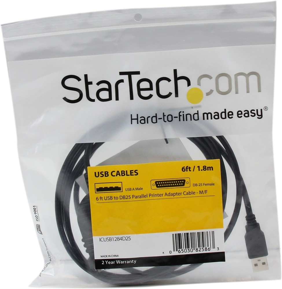 StarTech.com 6 ft / 1.8 m USB to DB25 Parallel Printer Adapter Cable - 1.8 Meter
