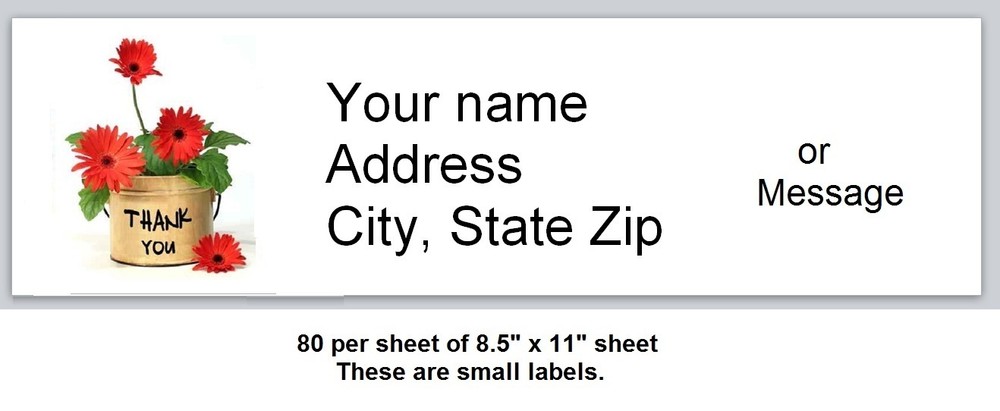 80 SMALL Return Address Labels Thank You (TT 3)