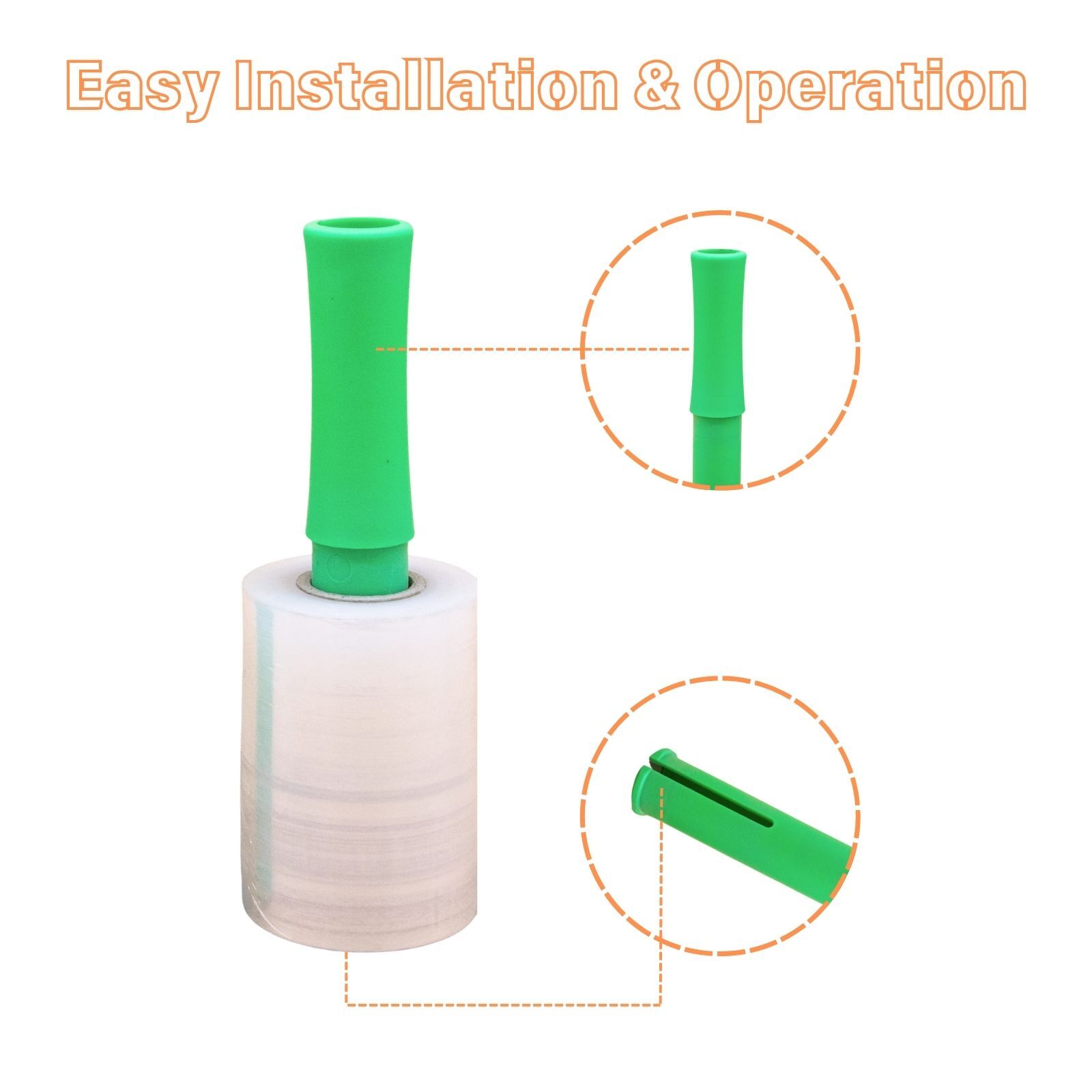 5" in. x 1000FT 60 Gauge 6PC/9PC Rolls Stretch Shrink Film Hand Wrap Core 1"