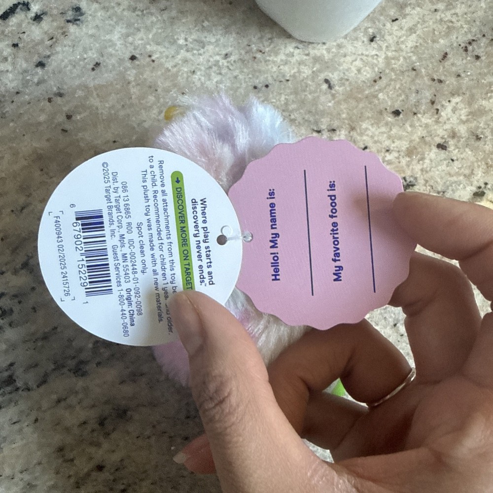 Giggle Scape Plush COTTON CANDY CLIP Pull Backpack 5" NWT