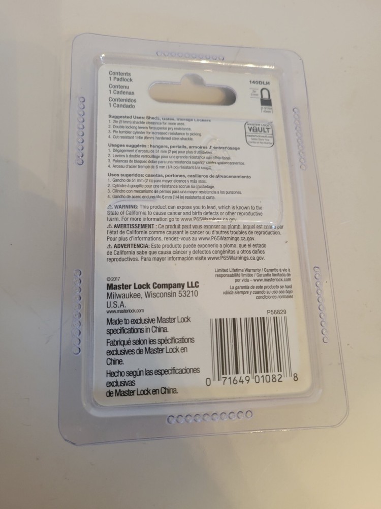 Master Lock 140DLH Long Shackle Padlock