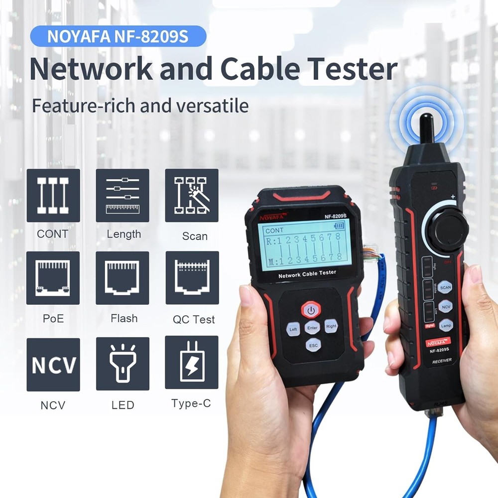 Advanced Network Cable Tester with PoE & NCV Multifunctional Scan Mode Cable NEW