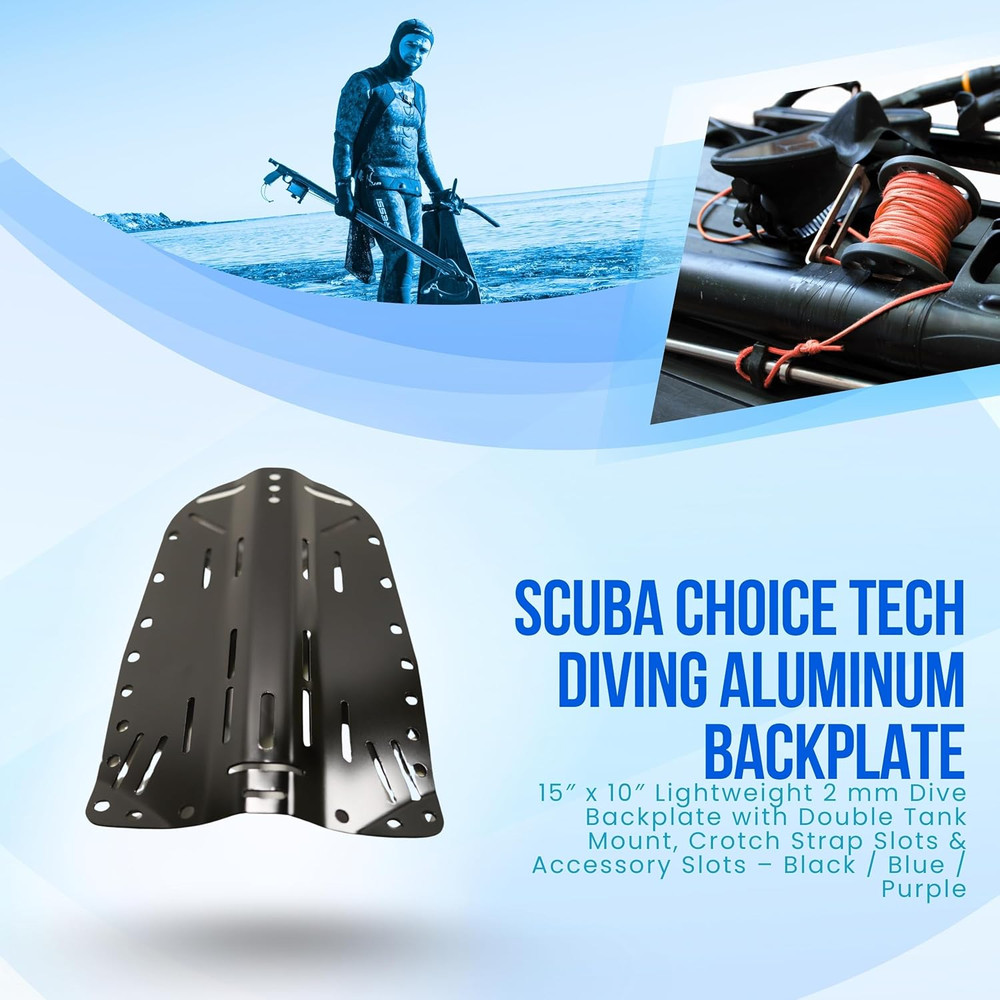 Scuba Tech Diving Aluminum Black Backplate
